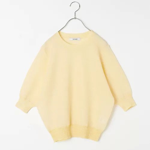 【スローン/SLOANE】の【高山都さんセレクト】シアー半袖クルーネックニット インテリア・キッズ・メンズ・レディースファッション・服の通販 founy(ファニー) 　ファッション　Fashion　レディースファッション　WOMEN　トップス・カットソー　Tops/Tshirt　ニット　Knit Tops　なめらか　Smooth　シアー　Sheer　スリーブ　Sleeve　リネン　Linen　半袖　Short Sleeve　夏　Summer　イエロー|ID: prp329100004515049 ipo3291000000031901255