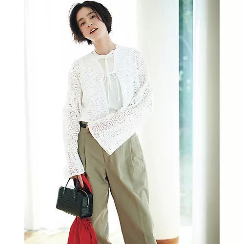 【トゥエルブクローゼット/12closet】の【浅見れいなさんコラボ】【洗える】ワイドスリーブレースカーディガン 人気、トレンドファッション・服の通販 founy(ファニー) 　ファッション　Fashion　レディースファッション　WOMEN　トップス・カットソー　Tops/Tshirt　カーディガン　Cardigans　コラボ　Collaboration　スリーブ　Sleeve　フロント　Front　ボレロ　Bolero　レース　Race　ワイド　Wide　エレガント 上品　Elegant　洗える　Washable　other-2|ID: prp329100004515051 ipo3291000000031901267