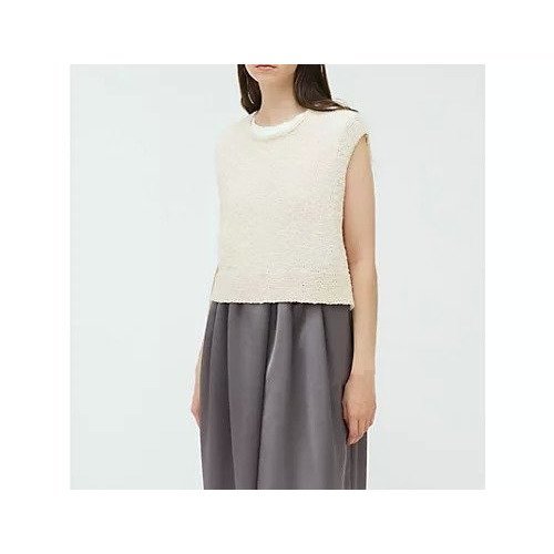 【ミズイロ インド/mizuiro ind】のクルーネックショートベスト 人気、トレンドファッション・服の通販 founy(ファニー) 　ファッション　Fashion　レディースファッション　WOMEN　アウター　Coat Outerwear　トップス・カットソー　Tops/Tshirt　ベスト/ジレ　Gilets/Vests　コンパクト　Compact　ノースリーブ　No Sleeve　バランス　Balance　ベスト　Vest　夏　Summer　other-3|ID: prp329100004515053 ipo3291000000031901284