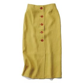 【ウーア/Uhr】 【Marisol別注】Linen Big Button Skirt人気、トレンドファッション・服の通販 founy(ファニー) ファッション Fashion レディースファッション WOMEN スカート Skirt イエロー Yellow フロント Front リネン Linen ヴィンテージ Vintage 別注 Special Order 夏 Summer 洗える Washable |ID:prp329100004515059