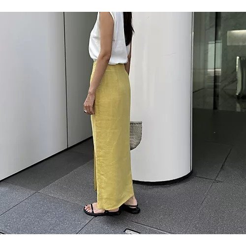 【ウーア/Uhr】の【Marisol別注】Linen Big Button Skirt 人気、トレンドファッション・服の通販 founy(ファニー) 　ファッション　Fashion　レディースファッション　Fashion for Women　スカート　Skirts　イエロー　Yellow　フロント　Front, Front Design　リネン　Linen, Linen Fabric　ヴィンテージ　Vintage Style　別注　Limited Edition, Custom Order　夏　Summer　洗える　Machine Washable　other-3|ID: prp329100004515059 ipo3291000000034157337