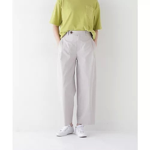 【ヒューマンウーマン/HUMAN WOMAN】のドビーストレッチワンタックセミワイドパンツ インテリア・キッズ・メンズ・レディースファッション・服の通販 founy(ファニー) 　ファッション　Fashion　レディースファッション　WOMEN　パンツ　Pants　おすすめ　Recommend　スタンダード　Standard　ベーシック　Basic　リラックス　Relax　夏　Summer　グレージュ|ID: prp329100004515075 ipo3291000000031901398
