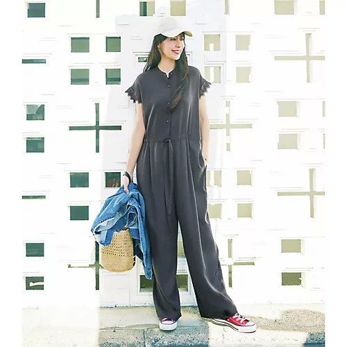 【トゥエルブクローゼット/12closet】の【DEAR DAYS】【洗える】繊細レーススリーブの落ち感オールインワン 人気、トレンドファッション・服の通販 founy(ファニー) 　ファッション　Fashion　レディースファッション　WOMEN　ワンピース　Dress　オールインワン ワンピース　All In One Dress　スリーブ　Sleeve　ドレープ　Drape　フレンチ　French　リボン　Ribbon　レース　Race　洗える　Washable　other-2|ID: prp329100004515083 ipo3291000000031901455