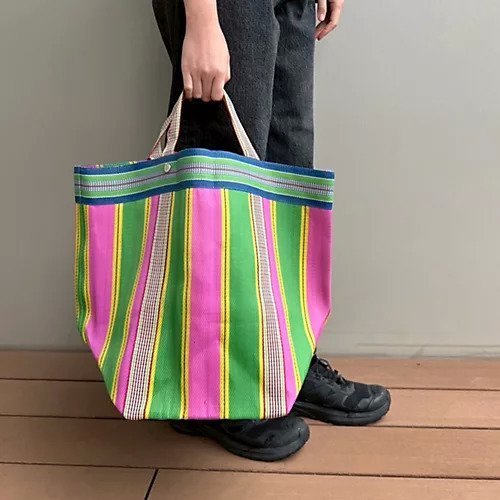 【ヌキテパ/NE QUITTEZ PAS】のMULTI STRIPE MESH WIDE TOTE BAG 人気、トレンドファッション・服の通販 founy(ファニー) 　ファッション　Fashion　レディースファッション　WOMEN　バッグ　Bag　ショート　Short　ストライプ　Stripe　パープル　Purple　ロング　Long　軽量　Lightweight　other-2|ID: prp329100004515087 ipo3291000000031901478