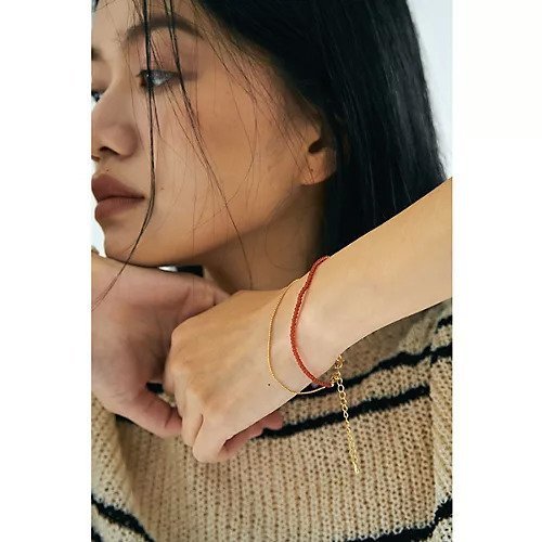 【マージュール/marjour】のBEADS & CHAIN BRACELET インテリア・キッズ・メンズ・レディースファッション・服の通販 founy(ファニー) 　ファッション　Fashion　レディースファッション　WOMEN　ジュエリー　Jewelry　ブレスレット　Bracelets　おすすめ　Recommend　アクセサリー　Accessories　シアー　Sheer　スウェット　Sweat　チェーン　Chain　ブレスレット　Bracelet　半袖　Short Sleeve　長袖　Long Sleeve　RED|ID: prp329100004515108 ipo3291000000031901582