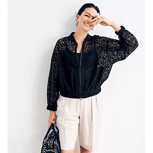 【エクラ/eclat】の【戸野塚かおるさん別注】レースブルゾン 人気、トレンドファッション・服の通販 founy(ファニー) 　ファッション　Fashion　レディースファッション　WOMEN　アウター　Coat Outerwear　ブルゾン　Blouson/Jackets　ウォッシャブル　Washable　タンク　Tank　ダブル　Double　ブルゾン　Blouson　ボトム　Bottom　ポケット　Pocket　レース　Race　エレガント 上品　Elegant　別注　Special Order　夏　Summer　洗える　Washable　other-2|ID: prp329100004515114 ipo3291000000031901620