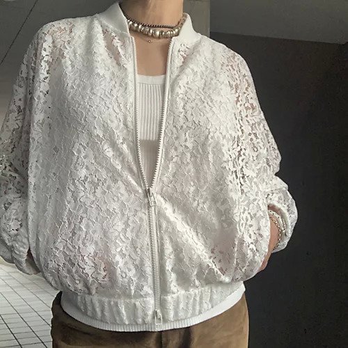 【エクラ/eclat】の【戸野塚かおるさん別注】レースブルゾン 人気、トレンドファッション・服の通販 founy(ファニー) 　ファッション　Fashion　レディースファッション　WOMEN　アウター　Coat Outerwear　ブルゾン　Blouson/Jackets　ウォッシャブル　Washable　タンク　Tank　ダブル　Double　ブルゾン　Blouson　ボトム　Bottom　ポケット　Pocket　レース　Race　エレガント 上品　Elegant　別注　Special Order　夏　Summer　洗える　Washable　other-3|ID: prp329100004515114 ipo3291000000032439960