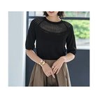 【スタイルデリ/STYLE DELI】のデコルテシアー5分袖シャリ感ニットトップス 人気、トレンドファッション・服の通販 founy(ファニー) ファッション Fashion レディースファッション WOMEN トップス・カットソー Tops/Tshirt ニット Knit Tops イエロー Yellow インナー Inner サマー Summer サロペット Overalls シアー Sheer ジャケット Jacket ストライプ Stripe スマート Smart スリット Slit デコルテ Decolletage 定番 Standard フィット Fit ポケット Pocket 半袖 Short Sleeve 夏 Summer thumbnail ブラック|ID: prp329100004515165 ipo3291000000031902342