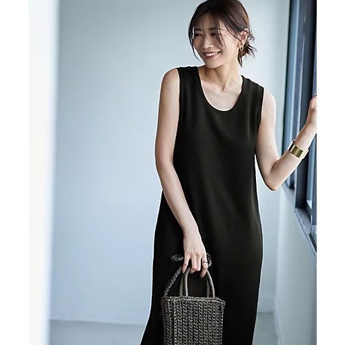 【スタイルデリ/STYLE DELI】のソウバリ編みタンクワンピースC インテリア・キッズ・メンズ・レディースファッション・服の通販 founy(ファニー) 　ファッション　Fashion　レディースファッション　WOMEN　ワンピース　Dress　インナー　Inner　くるぶし　Ankle　キャミソール　Camisole　シアー　Sheer　シンプル　Simple　スタイリッシュ　Stylish　スリット　Slit　タンク　Tank　デコルテ　Decolletage　ノースリーブ　No Sleeve　人気　Popularity　フォルム　Form　ポケット　Pocket　ラウンド　Round　夏　Summer　ブラック|ID: prp329100004515171 ipo3291000000031902391