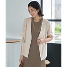 【スタイルデリ/STYLE DELI】の綿麻ノーカラー5分袖ジャケット オートミール|ID: prp329100004515181 ipo3291000000031902454