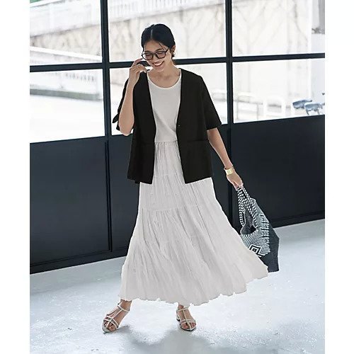 【スタイルデリ/STYLE DELI】の綿麻ノーカラー5分袖ジャケット 人気、トレンドファッション・服の通販 founy(ファニー) 　ファッション　Fashion　レディースファッション　WOMEN　アウター　Coat Outerwear　ジャケット　Jackets　サロペット　Overalls　ジャケット　Jacket　スタイリッシュ　Stylish　スリット　Slit　定番　Standard　フォルム　Form　フラット　Flat　フロント　Front　ポケット　Pocket　半袖　Short Sleeve　夏　Summer　other-2|ID: prp329100004515181 ipo3291000000031902458