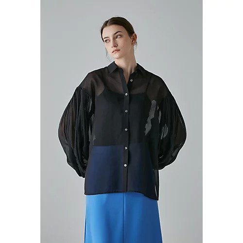 【アドーア/ADORE】のソフトオーガンジーブラウス インテリア・キッズ・メンズ・レディースファッション・服の通販 founy(ファニー) 　ファッション　Fashion　レディースファッション　Fashion for Women　トップス・カットソー　Cut & Sew Tops　シャツ・ブラウス・オフィスカジュアル　Elegant Blouses & Button-Ups　8月号　August Issue, Aug. Edition　おすすめ　Recommended / Our Picks　ギャザー　Gathered, Ruffled　ビッグ　Big, Oversized　フィット　Fit, Slim Fit　リラックス　Relax, Relaxed Fit　ルーズ　Loose, Oversized　夏　Summer　春　Spring　S/S・春夏　SS, Spring/Summer, Warm Season　雑誌　Magazine, Fashion Magazine　ブラック|ID: prp329100004516116 ipo3291000000034988668