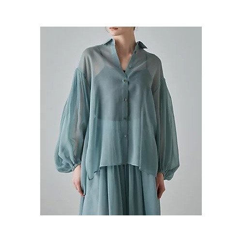 【アドーア/ADORE】のソフトオーガンジーブラウス インテリア・キッズ・メンズ・レディースファッション・服の通販 founy(ファニー) 　ファッション　Fashion　レディースファッション　Fashion for Women　トップス・カットソー　Cut & Sew Tops　シャツ・ブラウス・オフィスカジュアル　Elegant Blouses & Button-Ups　8月号　August Issue, Aug. Edition　おすすめ　Recommended / Our Picks　ギャザー　Gathered, Ruffled　ビッグ　Big, Oversized　フィット　Fit, Slim Fit　リラックス　Relax, Relaxed Fit　ルーズ　Loose, Oversized　夏　Summer　春　Spring　S/S・春夏　SS, Spring/Summer, Warm Season　雑誌　Magazine, Fashion Magazine　ブルー|ID: prp329100004516116 ipo3291000000034988671