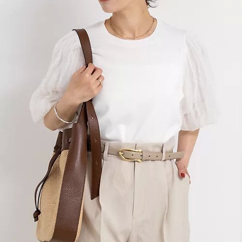【ノーリーズソフィー/NOLLEY'S sophi】の《手洗い可能》袖チュールプルオーバーニット インテリア・キッズ・メンズ・レディースファッション・服の通販 founy(ファニー) 　ファッション　Fashion　レディースファッション　WOMEN　トップス・カットソー　Tops/Tshirt　ニット　Knit Tops　プルオーバー　Pullover　2025年　2025　2025春夏・S/S　Ss,Spring/Summer,2025　チュール　Tulle　ベーシック　Basic　ワイド　Wide　ホワイト|ID: prp329100004516120 ipo3291000000031914127