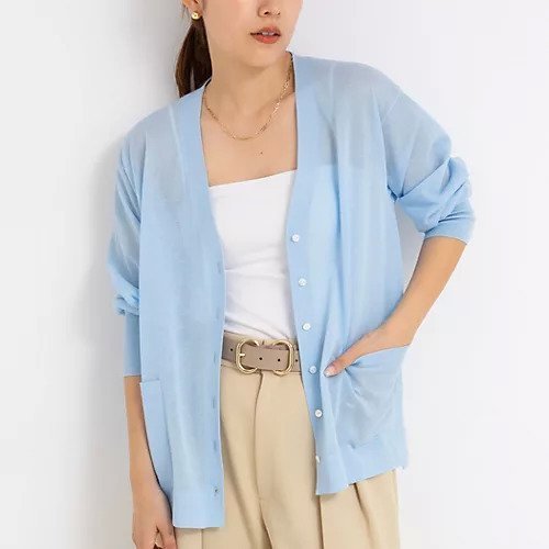 【ノーリーズソフィー/NOLLEY'S sophi】の《手洗い可能》綿混シアーVネックカーディガン インテリア・キッズ・メンズ・レディースファッション・服の通販 founy(ファニー) 　ファッション　Fashion　レディースファッション　WOMEN　トップス・カットソー　Tops/Tshirt　カーディガン　Cardigans　Vネック　V-Neck　2025年　2025　2025春夏・S/S　Ss,Spring/Summer,2025　おすすめ　Recommend　カーディガン　Cardigan　シアー　Sheer　夏　Summer　サックス|ID: prp329100004516121 ipo3291000000031914158