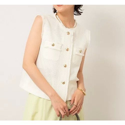 【ノーリーズソフィー/NOLLEY'S sophi】のラッセルフリンジベスト インテリア・キッズ・メンズ・レディースファッション・服の通販 founy(ファニー) 　ファッション　Fashion　レディースファッション　WOMEN　アウター　Coat Outerwear　トップス・カットソー　Tops/Tshirt　ベスト/ジレ　Gilets/Vests　2025年　2025　2025春夏・S/S　Ss,Spring/Summer,2025　おすすめ　Recommend　シンプル　Simple　デニム　Denim　フリンジ　Fringe　ベスト　Vest　メッシュ　Mesh　ラッセル　Russell　夏　Summer　オフホワイト|ID: prp329100004516122 ipo3291000000031914185