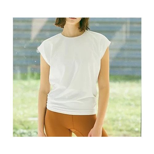 【ジュリエ/Julier】のEcocoフレンチスリーブトップス インテリア・キッズ・メンズ・レディースファッション・服の通販 founy(ファニー) 　ファッション　Fashion　レディースファッション　WOMEN　トップス・カットソー　Tops/Tshirt　ギャザー　Gather　コレクション　Collection　吸水　Water Absorption　シンプル　Simple　ストレッチ　Stretch　スリーブ　Sleeve　バランス　Balance　フィット　Fit　フレンチ　French　ベーシック　Basic　半袖　Short Sleeve　無地　Plain Color　ヨガ　Yoga　ランニング　Running　リラックス　Relax　ワーク　Work　ホワイト|ID: prp329100004516290 ipo3291000000031915765