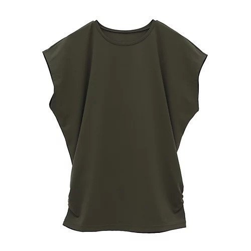 【ジュリエ/Julier】のEcocoフレンチスリーブトップス インテリア・キッズ・メンズ・レディースファッション・服の通販 founy(ファニー) 　ファッション　Fashion　レディースファッション　WOMEN　トップス・カットソー　Tops/Tshirt　ギャザー　Gather　コレクション　Collection　吸水　Water Absorption　シンプル　Simple　ストレッチ　Stretch　スリーブ　Sleeve　バランス　Balance　フィット　Fit　フレンチ　French　ベーシック　Basic　半袖　Short Sleeve　無地　Plain Color　ヨガ　Yoga　ランニング　Running　リラックス　Relax　ワーク　Work　カーキ|ID: prp329100004516290 ipo3291000000031915766