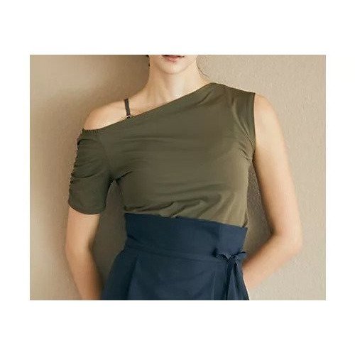 【ジュリエ/Julier】のEcocoアシンメトリートップス インテリア・キッズ・メンズ・レディースファッション・服の通販 founy(ファニー) 　ファッション　Fashion　レディースファッション　WOMEN　トップス・カットソー　Tops/Tshirt　アシンメトリー　Asymmetry　カッティング　Cutting　コレクション　Collection　吸水　Water Absorption　ストレッチ　Stretch　ノースリーブ　No Sleeve　ベーシック　Basic　半袖　Short Sleeve　無地　Plain Color　ヨガ　Yoga　ランニング　Running　リラックス　Relax　ワーク　Work　カーキ|ID: prp329100004516291 ipo3291000000031915775