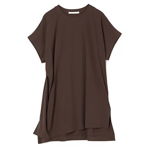 【プレインピープル/PLAIN PEOPLE】のハイツイストフライスチュニック丈トップス インテリア・キッズ・メンズ・レディースファッション・服の通販 founy(ファニー) 　ファッション　Fashion　レディースファッション　WOMEN　トップス・カットソー　Tops/Tshirt　おすすめ　Recommend　ジャージ　Jersey　セットアップ　Set Up　チュニック　Tunic　ドレープ　Drape　フォルム　Form　洗える　Washable　ブラウン|ID: prp329100004517410 ipo3291000000031928811