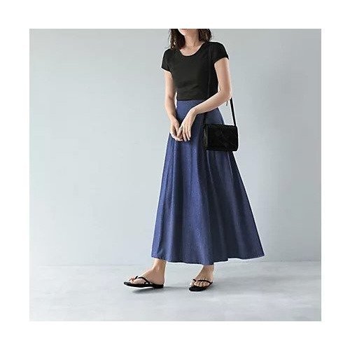 【スタイルデリ/STYLE DELI】の【セット対応】サマーデニムフレアスカート 人気、トレンドファッション・服の通販 founy(ファニー) 　ファッション　Fashion　レディースファッション　WOMEN　スカート　Skirt　Aライン/フレアスカート　Flared A-Line Skirts　春　Spring　カシュクール　Cachecoeur　サマー　Summer　スリット　Slit　セットアップ　Set Up　デニム　Denim　ドレープ　Drape　フレア　Flare　ベスト　Vest　ポケット　Pocket　ループ　Loop　ロング　Long　S/S・春夏　Ss・Spring/Summer　夏　Summer　ビジネス 仕事 通勤　Business　other-2|ID: prp329100004518624 ipo3291000000031940572