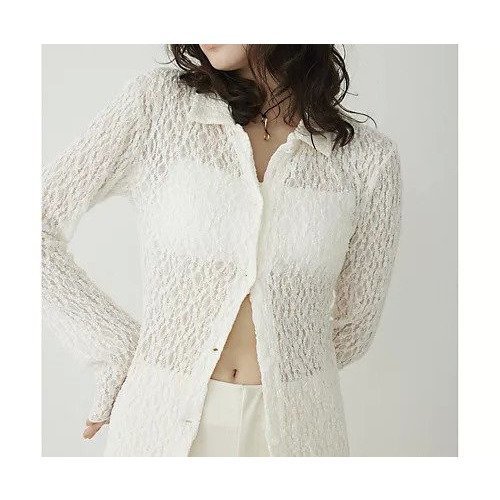 【ウィムガゼット/Whim Gazette】の【THE PAUSE】ストレッチレースシャツ 人気、トレンドファッション・服の通販 founy(ファニー) 　ファッション　Fashion　レディースファッション　WOMEN　トップス・カットソー　Tops/Tshirt　シャツ/ブラウス　Shirts/Blouses　インナー　Inner　ヴィンテージ　Vintage　グラデーション　Gradation　ストレッチ　Stretch　透かし　Watermark　ボトム　Bottom　レース　Race　ワーク　Work　おすすめ　Recommend　2025年　2025　2025春夏・S/S　Ss,Spring/Summer,2025　other-3|ID: prp329100004521055 ipo3291000000031974110