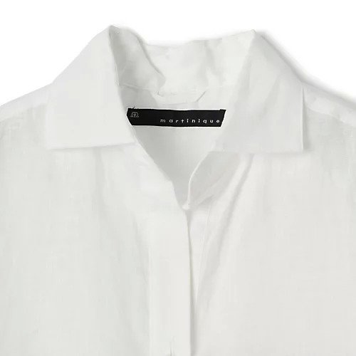 【マルティニーク/martinique】の《定番》五分袖パールスキッパー 人気、トレンドファッション・服の通販 founy(ファニー) 　ファッション　Fashion　レディースファッション　Fashion for Women　トップス・カットソー　Cut & Sew Tops　おすすめ　Recommended / Our Picks　スキッパー　Skipper, Open Collar　パール　Pearl, Pearl Accent　リネン　Linen, Linen Fabric　夏　Summer　定番　Standard, Basic Item　洗える　Machine Washable　other-3|ID: prp329100004521063 ipo3291000000035915626