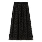 【プレインピープル/PLAIN PEOPLE】のレーザーカット刺繍スカート ブラック|ID: prp329100004521082 ipo3291000000031974327