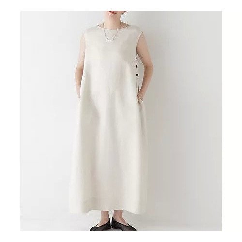 【ヒューマンウーマン/HUMAN WOMAN】のリネンボートネックロングワンピース インテリア・キッズ・メンズ・レディースファッション・服の通販 founy(ファニー) 　ファッション　Fashion　レディースファッション　WOMEN　ワンピース　Dress　おすすめ　Recommend　キャップ　Cap　キャンバス　Canvas　シンプル　Simple　スリーブ　Sleeve　ラウンド　Round　リネン　Linen　ロング　Long　夏　Summer　エクリュ|ID: prp329100004522209 ipo3291000000031986915