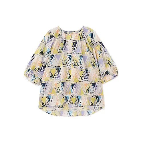 【ヒューマンウーマン/HUMAN WOMAN】のプリントギャザーブラウス 人気、トレンドファッション・服の通販 founy(ファニー) 　ファッション　Fashion　レディースファッション　WOMEN　トップス・カットソー　Tops/Tshirt　シャツ/ブラウス　Shirts/Blouses　おすすめ　Recommend　ギャザー　Gather　スタンダード　Standard　プリント　Print　other-2|ID: prp329100004522216 ipo3291000000031986960