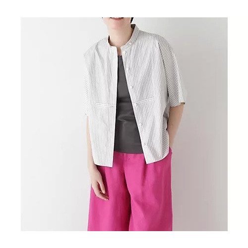 【ヒューマンウーマン/HUMAN WOMAN】のストライプローンカレンダードルマンボザムシャツ インテリア・キッズ・メンズ・レディースファッション・服の通販 founy(ファニー) 　ファッション　Fashion　レディースファッション　WOMEN　トップス・カットソー　Tops/Tshirt　シャツ/ブラウス　Shirts/Blouses　おすすめ　Recommend　スタンダード　Standard　ストライプ　Stripe　ボトム　Bottom　モノトーン　Monotone　グレーストライプ|ID: prp329100004522217 ipo3291000000031986973