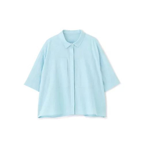 【ヒューマンウーマン/HUMAN WOMAN】のコットンリネンシャンブレーハーフスリーブボックスシャツ 人気、トレンドファッション・服の通販 founy(ファニー) 　ファッション　Fashion　レディースファッション　WOMEN　トップス・カットソー　Tops/Tshirt　シャツ/ブラウス　Shirts/Blouses　おすすめ　Recommend　スタンダード　Standard　スリーブ　Sleeve　ハーフ　Half　パッチ　Patch　フロント　Front　ポケット　Pocket　マニッシュ　Mannish　リネン　Linen　リラックス　Relax　other-3|ID: prp329100004522219 ipo3291000000031986992