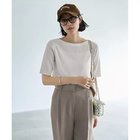 【スタイルデリ/STYLE DELI】のサラッとした5分袖ボートネックニットB ホワイト|ID: prp329100004522315 ipo3291000000031988098