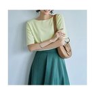 【スタイルデリ/STYLE DELI】のサラッとした5分袖ボートネックニットB ライムイエロー|ID: prp329100004522315 ipo3291000000031988101