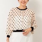 【ノーリーズ/NOLLEY'S】のシアーフロッキードットクルーネックカーディガン キナリ|ID: prp329100004522316 ipo3291000000031988109
