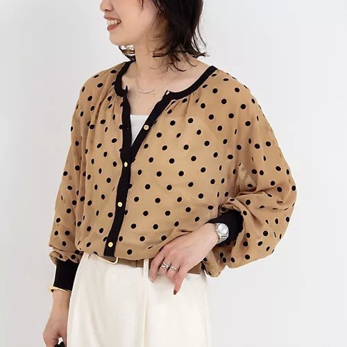 【ノーリーズ/NOLLEY'S】のシアーフロッキードットクルーネックカーディガン 人気、トレンドファッション・服の通販 founy(ファニー) 　ファッション　Fashion　レディースファッション　WOMEN　トップス・カットソー　Tops/Tshirt　カーディガン　Cardigans　2025年　2025　2025春夏・S/S　Ss,Spring/Summer,2025　おすすめ　Recommend　エレガント 上品　Elegant　カーディガン　Cardigan　シアー　Sheer　ドット　Dot　プリント　Print　人気　Popularity　other-2|ID: prp329100004522316 ipo3291000000031988112