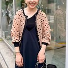 【ノーリーズ/NOLLEY'S】のシアーフロッキードットクルーネックカーディガン キャメル|ID: prp329100004522316 ipo3291000000032522963