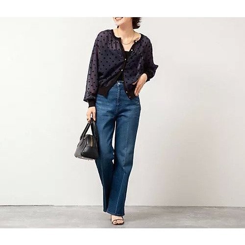 【ノーリーズ/NOLLEY'S】のシアーフロッキードットクルーネックカーディガン 人気、トレンドファッション・服の通販 founy(ファニー) 　ファッション　Fashion　レディースファッション　Fashion for Women　トップス・カットソー　Cut & Sew Tops　カーディガン・羽織り　Layered Style Cardigans　2025年　2025　2025春夏・S/S　Spring/Summer 2025 SS25　おすすめ　Recommended / Our Picks　エレガント 上品　Elegant　カーディガン　Cardigan, Knitwear　シアー　Sheer, See-Through　ドット　Polka Dot, Dot Pattern　プリント　Print, Printed Pattern　人気　Popular, Best Seller　other-2|ID: prp329100004522316 ipo3291000000032522965