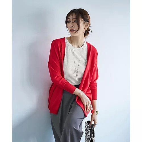 【スタイルデリ/STYLE DELI】のひんやりタッチのミドル丈トッパーカーディガン インテリア・キッズ・メンズ・レディースファッション・服の通販 founy(ファニー) 　ファッション　Fashion　レディースファッション　WOMEN　トップス・カットソー　Tops/Tshirt　カーディガン　Cardigans　パーカ　Sweats　春　Spring　カーディガン　Cardigan　サロペット　Overalls　シンプル　Simple　ストレート　Straight　スリット　Slit　トッパー　Topper　定番　Standard　ノースリーブ　No Sleeve　長袖　Long Sleeve　バランス　Balance　パープル　Purple　フィット　Fit　フォルム　Form　ポケット　Pocket　半袖　Short Sleeve　ミドル　Middle　ラベンダー　Lavender　夏　Summer　エレガント 上品　Elegant　レッド|ID: prp329100004522317 ipo3291000000031988122