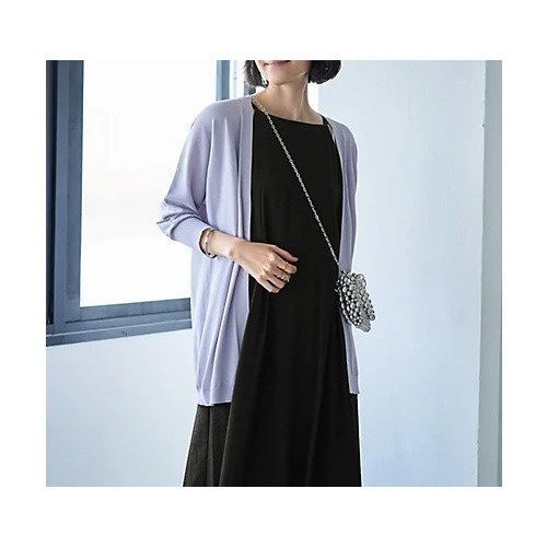 【スタイルデリ/STYLE DELI】のひんやりタッチのミドル丈トッパーカーディガン インテリア・キッズ・メンズ・レディースファッション・服の通販 founy(ファニー) 　ファッション　Fashion　レディースファッション　WOMEN　トップス・カットソー　Tops/Tshirt　カーディガン　Cardigans　パーカ　Sweats　春　Spring　カーディガン　Cardigan　サロペット　Overalls　シンプル　Simple　ストレート　Straight　スリット　Slit　トッパー　Topper　定番　Standard　ノースリーブ　No Sleeve　長袖　Long Sleeve　バランス　Balance　パープル　Purple　フィット　Fit　フォルム　Form　ポケット　Pocket　半袖　Short Sleeve　ミドル　Middle　ラベンダー　Lavender　夏　Summer　エレガント 上品　Elegant　ラベンダー|ID: prp329100004522317 ipo3291000000031988123