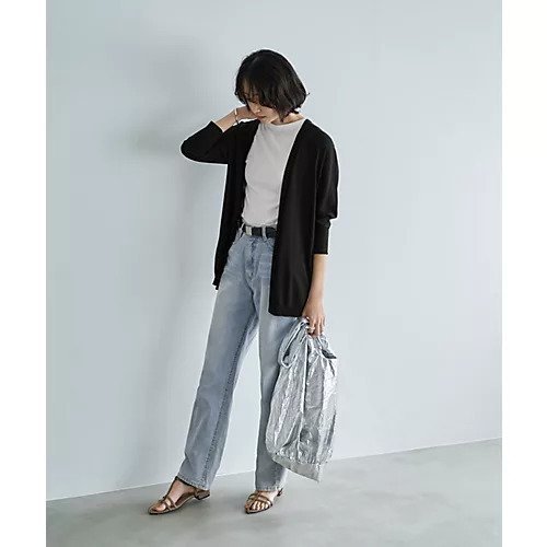 【スタイルデリ/STYLE DELI】のひんやりタッチのミドル丈トッパーカーディガン 人気、トレンドファッション・服の通販 founy(ファニー) 　ファッション　Fashion　レディースファッション　WOMEN　トップス・カットソー　Tops/Tshirt　カーディガン　Cardigans　パーカ　Sweats　春　Spring　カーディガン　Cardigan　サロペット　Overalls　シンプル　Simple　ストレート　Straight　スリット　Slit　トッパー　Topper　定番　Standard　ノースリーブ　No Sleeve　長袖　Long Sleeve　バランス　Balance　パープル　Purple　フィット　Fit　フォルム　Form　ポケット　Pocket　半袖　Short Sleeve　ミドル　Middle　ラベンダー　Lavender　夏　Summer　エレガント 上品　Elegant　other-3|ID: prp329100004522317 ipo3291000000031988125
