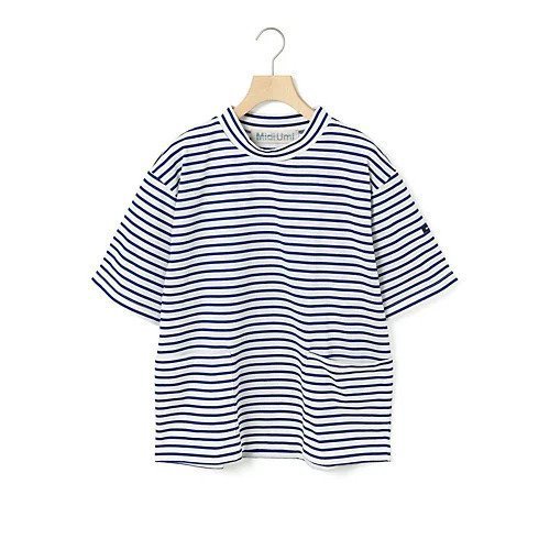 【ミディウミ/MidiUmi】のサイドポケットボーダーTシャツ インテリア・キッズ・メンズ・レディースファッション・服の通販 founy(ファニー) 　ファッション　Fashion　レディースファッション　WOMEN　トップス・カットソー　Tops/Tshirt　シャツ/ブラウス　Shirts/Blouses　ロング / Tシャツ　T-Shirts　フロント　Front　ベーシック　Basic　ボトルネック　Bottleneck　ボーダー　Border　ポケット　Pocket　無地　Plain Color　ブルー|ID: prp329100004523583 ipo3291000000031998861