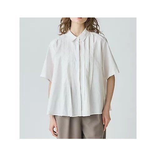 【ミディウミ/MidiUmi】のタックショートシャツ インテリア・キッズ・メンズ・レディースファッション・服の通販 founy(ファニー) 　ファッション　Fashion　レディースファッション　WOMEN　トップス・カットソー　Tops/Tshirt　シャツ/ブラウス　Shirts/Blouses　フロント　Front　リネン　Linen　今季　This Season　再入荷　Restock/Back In Stock/Re Arrival　夏　Summer　定番　Standard　オフホワイト|ID: prp329100004523588 ipo3291000000031998896