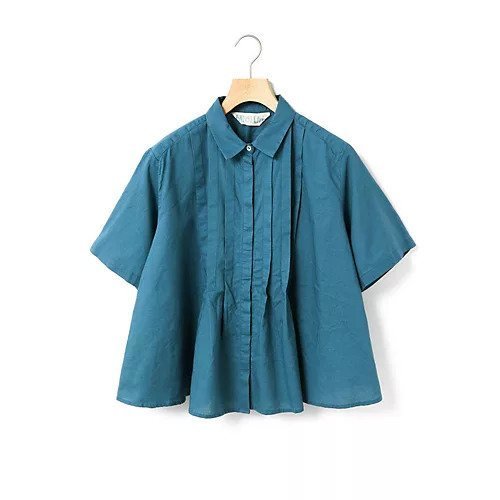 【ミディウミ/MidiUmi】のタックショートシャツ インテリア・キッズ・メンズ・レディースファッション・服の通販 founy(ファニー) 　ファッション　Fashion　レディースファッション　WOMEN　トップス・カットソー　Tops/Tshirt　シャツ/ブラウス　Shirts/Blouses　フロント　Front　リネン　Linen　今季　This Season　再入荷　Restock/Back In Stock/Re Arrival　夏　Summer　定番　Standard　ブルー|ID: prp329100004523588 ipo3291000000031998898