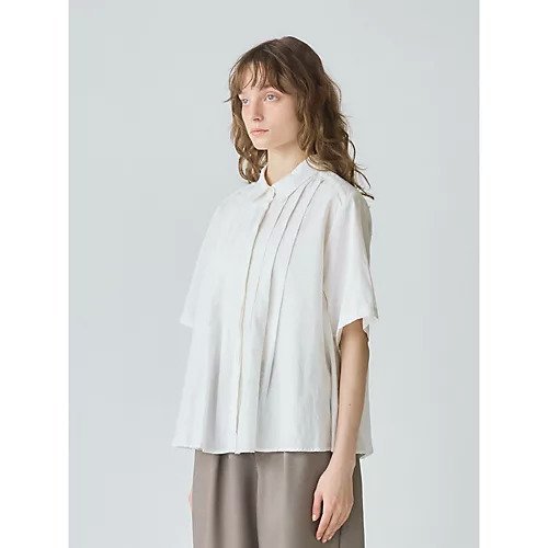 【ミディウミ/MidiUmi】のタックショートシャツ 人気、トレンドファッション・服の通販 founy(ファニー) 　ファッション　Fashion　レディースファッション　WOMEN　トップス・カットソー　Tops/Tshirt　シャツ/ブラウス　Shirts/Blouses　フロント　Front　リネン　Linen　今季　This Season　再入荷　Restock/Back In Stock/Re Arrival　夏　Summer　定番　Standard　other-3|ID: prp329100004523588 ipo3291000000031998902