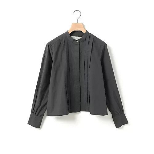 【ミディウミ/MidiUmi】のタックショートシャツ インテリア・キッズ・メンズ・レディースファッション・服の通販 founy(ファニー) 　ファッション　Fashion　レディースファッション　Fashion for Women　トップス・カットソー　Cut & Sew Tops　シャツ・ブラウス・オフィスカジュアル　Elegant Blouses & Button-Ups　アンティーク　Antique-Inspired　カフス　Cuff Design　タイプライター　Typewriter Fabric, Crisp Cotton　フロント　Front, Front Design　ボックス　Boxy, Box Shape　ワーク　Workwear, Utility Style　ヴィンテージ　Vintage Style　チャコールグレー|ID: prp329100004523588 ipo3291000000036311083