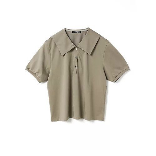 【ミズイロ インド/mizuiro ind】のワイドカラーポロシャツ インテリア・キッズ・メンズ・レディースファッション・服の通販 founy(ファニー) 　ファッション　Fashion　レディースファッション　WOMEN　トップス・カットソー　Tops/Tshirt　シャツ/ブラウス　Shirts/Blouses　ポロシャツ　Polo Shirts　カットソー　Cut And Sew　プレミアム　Premium　ベーシック　Basic　ポロシャツ　Polo Shirt　ワイド　Wide　夏　Summer　ベージュ|ID: prp329100004523592 ipo3291000000031998935