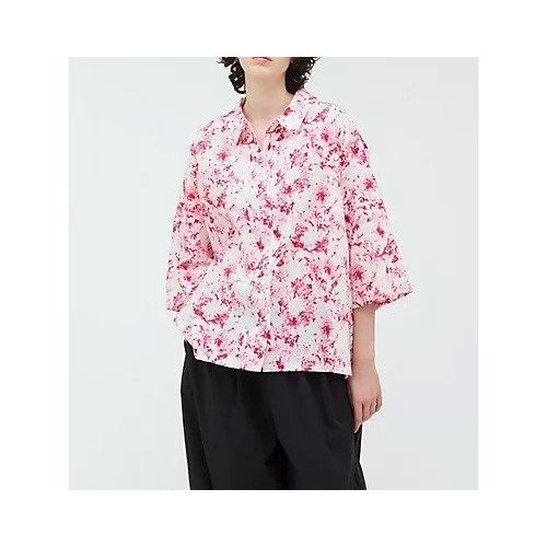 【ミズイロ インド/mizuiro ind】のフラワープリントハーフスリーブシャツ インテリア・キッズ・メンズ・レディースファッション・服の通販 founy(ファニー) https://founy.com/ ファッション Fashion レディースファッション WOMEN トップス・カットソー Tops/Tshirt シャツ/ブラウス Shirts/Blouses 花柄・フラワープリント・モチーフ Flower Patterns スリット Slit フラワー Flower プリント Print 夏 Summer |ID: prp329100004523595 ipo3291000000031998948