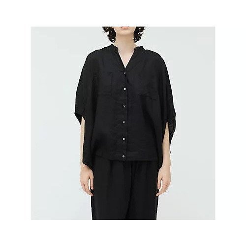 【ミズイロ インド/mizuiro ind】のリネンスタンドカラーコクーンシャツ インテリア・キッズ・メンズ・レディースファッション・服の通販 founy(ファニー) 　ファッション　Fashion　レディースファッション　WOMEN　トップス・カットソー　Tops/Tshirt　シャツ/ブラウス　Shirts/Blouses　スタンド　Stand　ベーシック　Basic　ポケット　Pocket　リネン　Linen　人気　Popularity　今季　This Season　再入荷　Restock/Back In Stock/Re Arrival　ブラック|ID: prp329100004523612 ipo3291000000031999043
