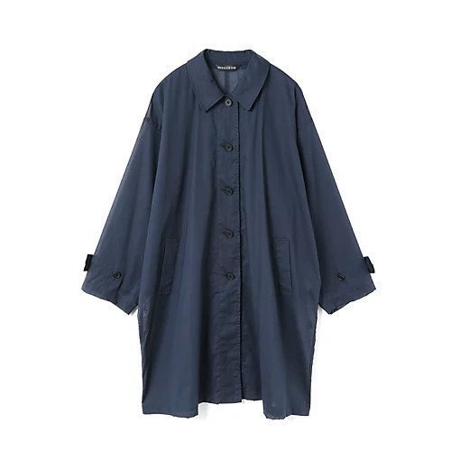 【ミズイロ インド/mizuiro ind】のシアーステンカラーロングシャツ インテリア・キッズ・メンズ・レディースファッション・服の通販 founy(ファニー) 　ファッション　Fashion　レディースファッション　WOMEN　トップス・カットソー　Tops/Tshirt　シャツ/ブラウス　Shirts/Blouses　シアー　Sheer　フロント　Front　ベーシック　Basic　ポケット　Pocket　ネイビー|ID: prp329100004523614 ipo3291000000031999064